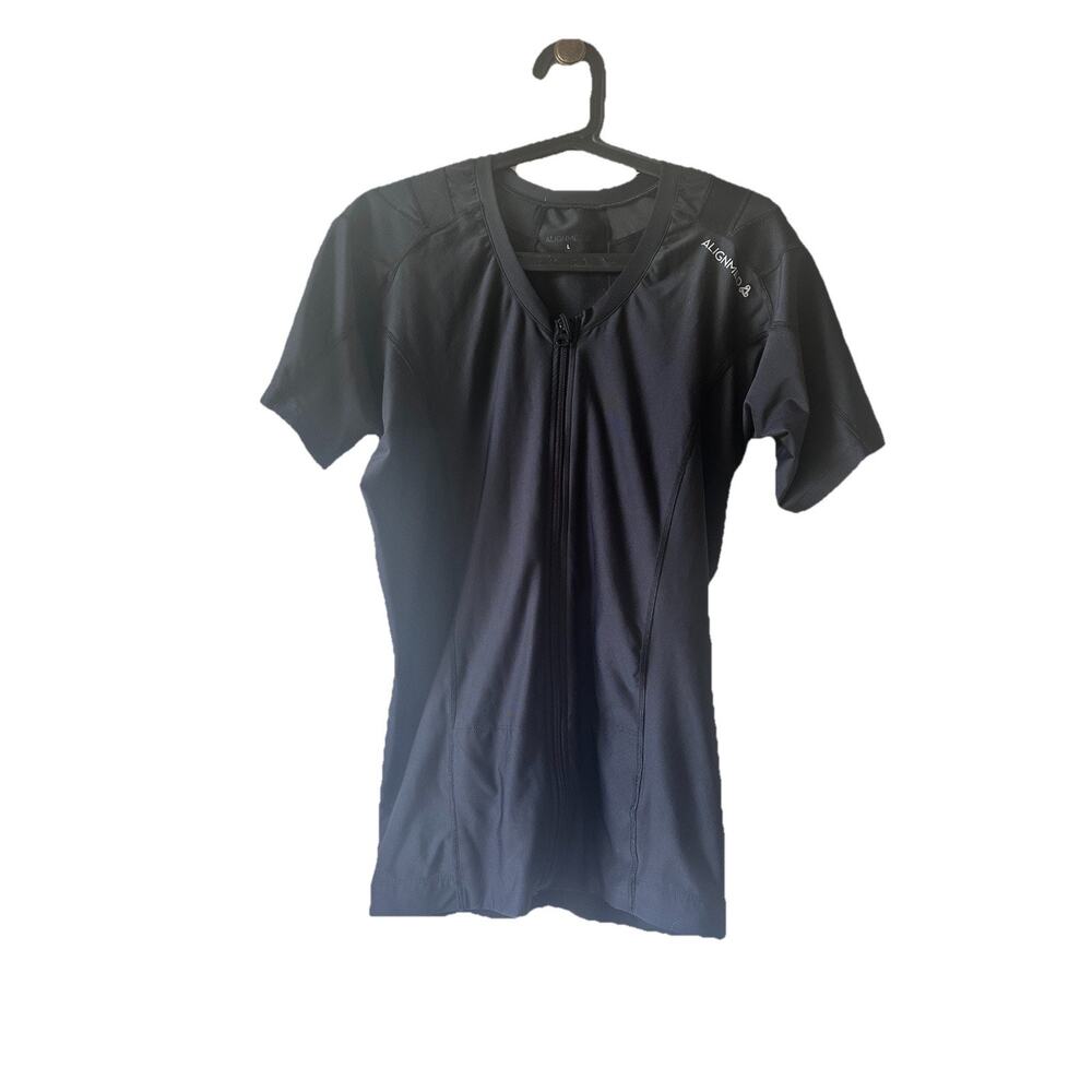 Postural Fitness Aligned Black Full Zip Shirt Poly Spandex Men large/ Wmn XL